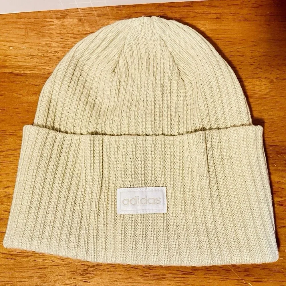 Adidas Training‎ 4 Inch Cuff Fold Beanie Beige Ivory Women's One Size